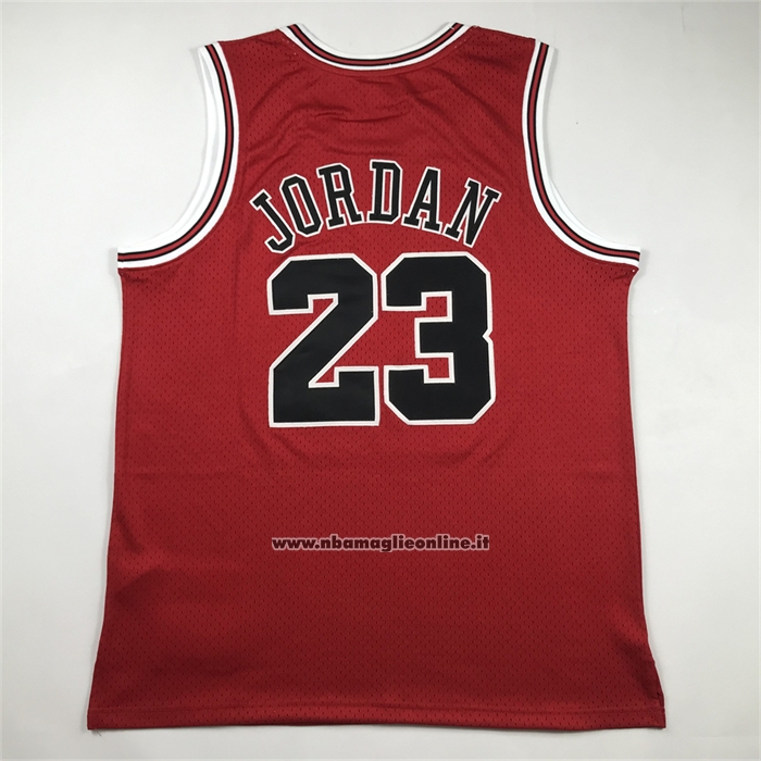 Maglia Chicago Bulls Michael Jordan No 23 Autentico 1995-96 Rosso